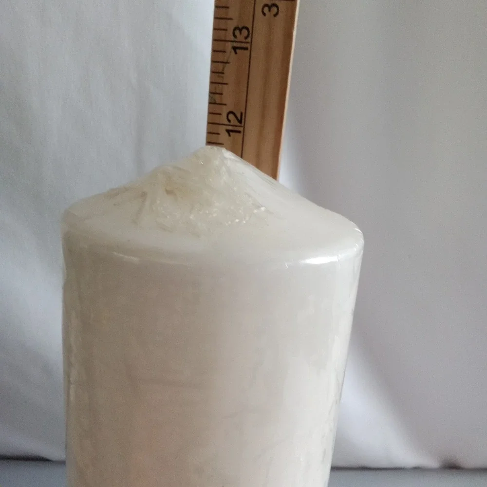 Patrician Ivory White Pillar Candle 12 Inch Tall Unscented Classic Home Decor